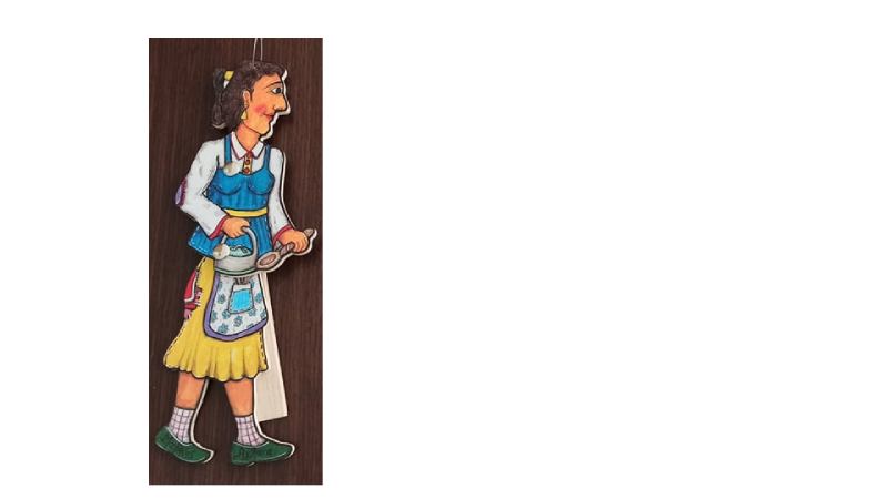 Ξύλινη φιγούρα Καραγκιόζη – Αγλαία